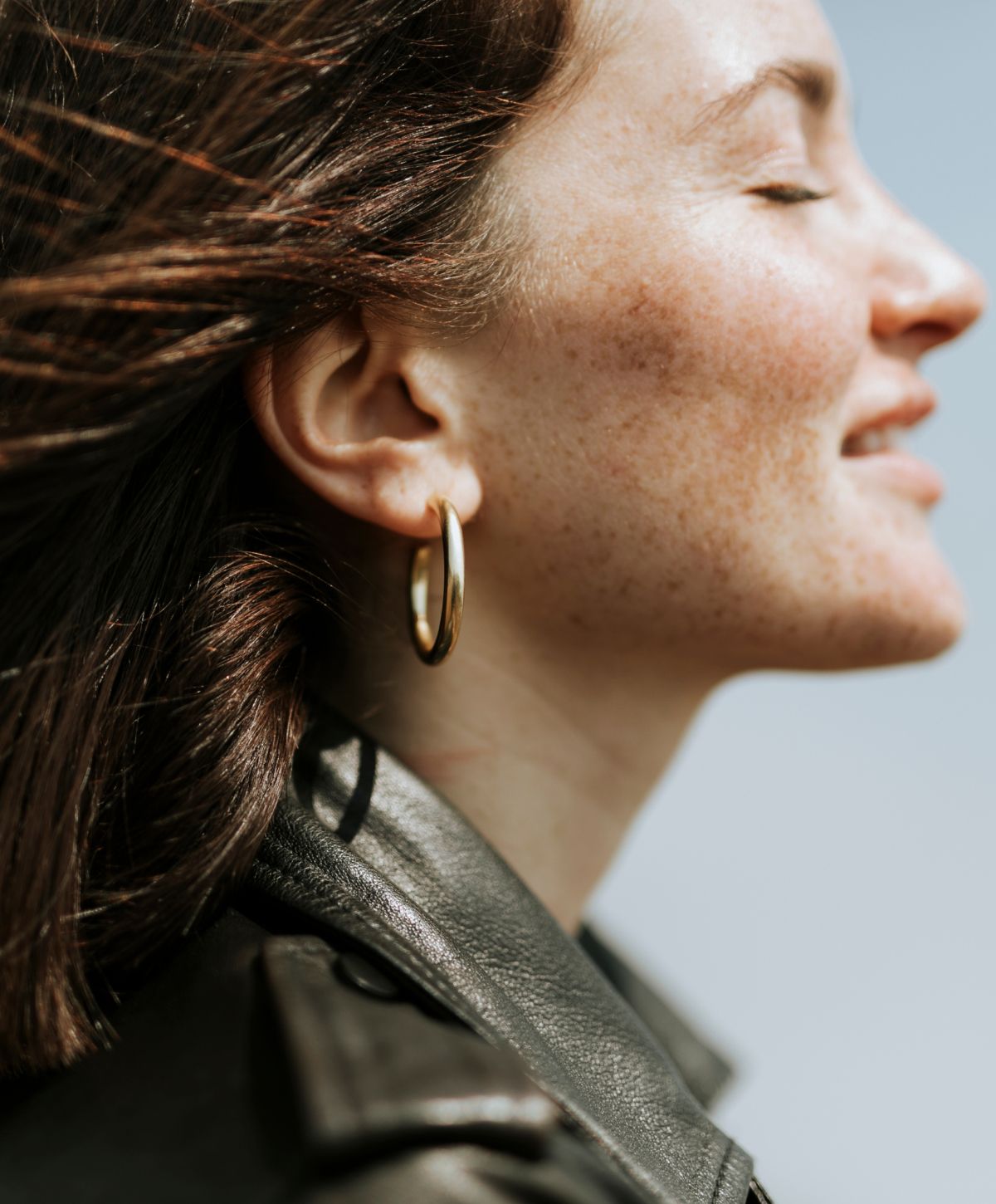 Woodland Hills microneedling model smiling