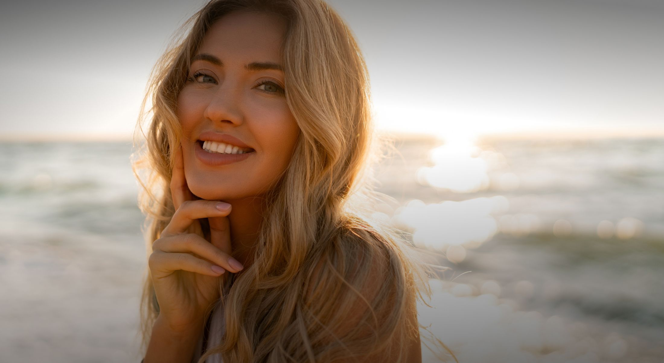 Woodland Hills botox model smiling