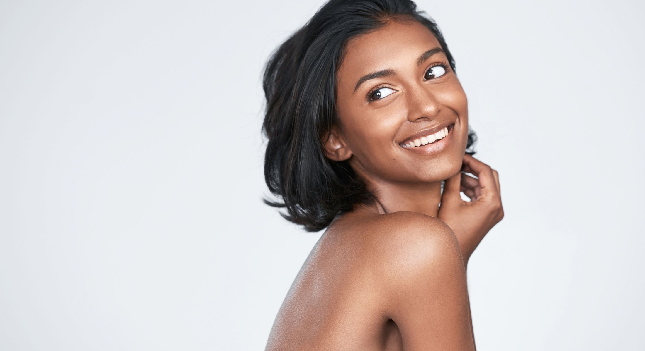 Woodland Hills facials model smiling